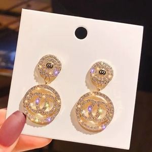 Luxury Rhinestone Round Lightweight  Drop Earring NEW Woman's Fashion